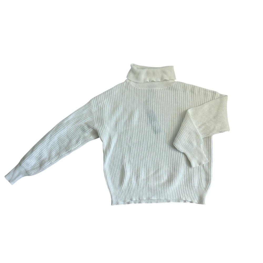 Fashion Nova Cream Ribbed Turtleneck Sweater